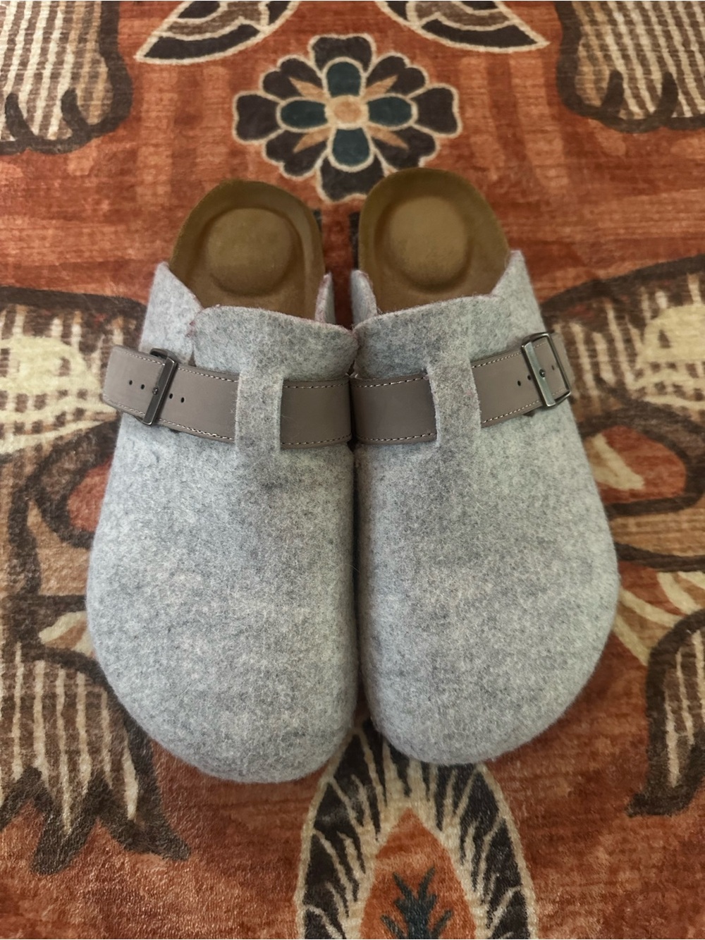 Project Cloud Women’s Gray Felt Slip-On Clog with Adjustable Buckle